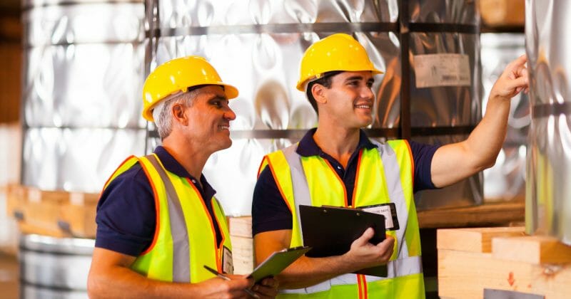 warehouse workers counting stock